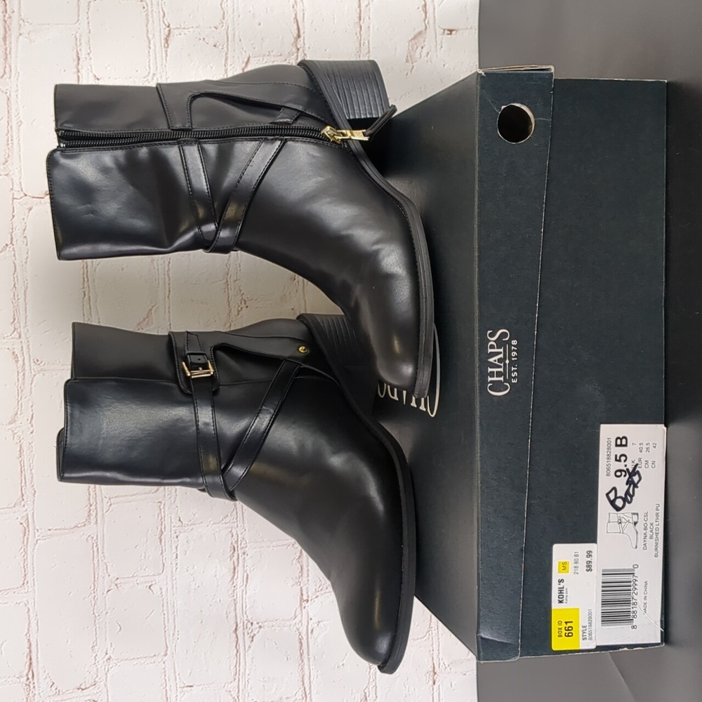 Chaps Dayna-BO-CSL Side Zip Ankle Boots wms size 9.5 B.